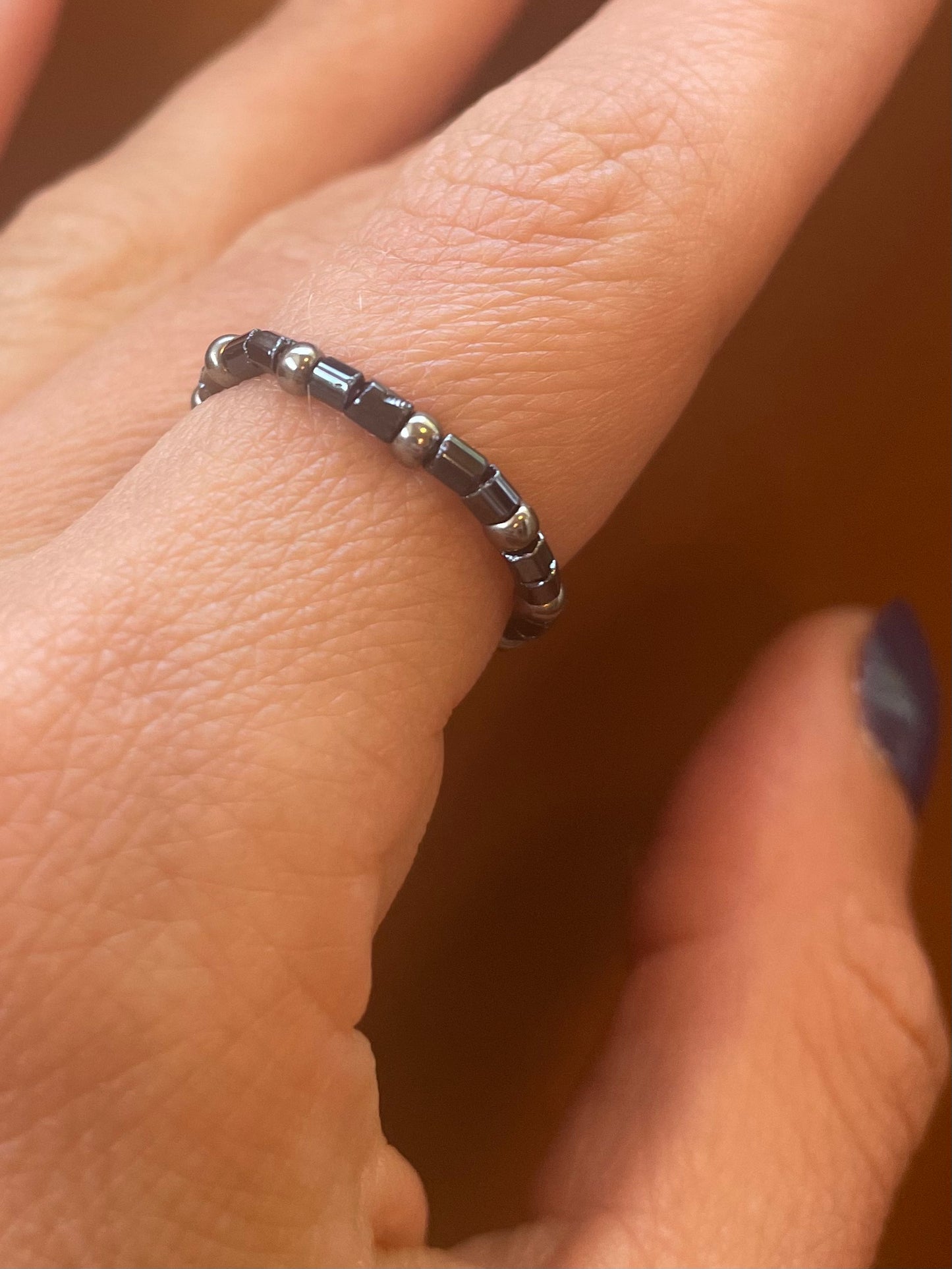 Lay All Your Love On Me Beaded Stretch Ring
