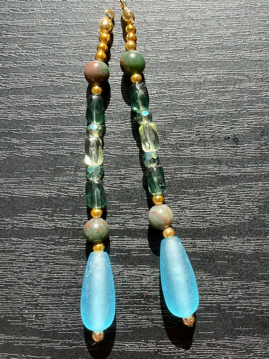 Crystal Blue Persuasion - Statement Earring Jackets