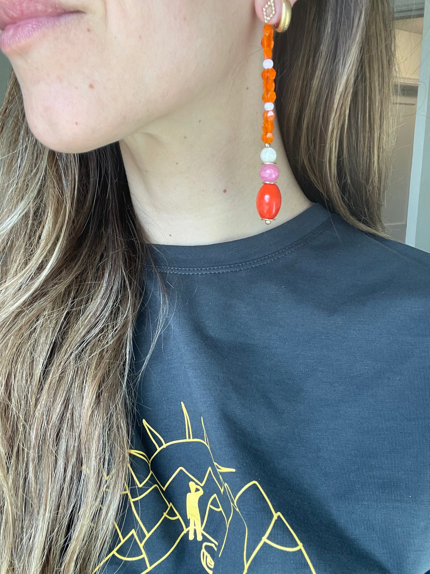 Sweet Peach Georgia Wine Statement Earring Jackets