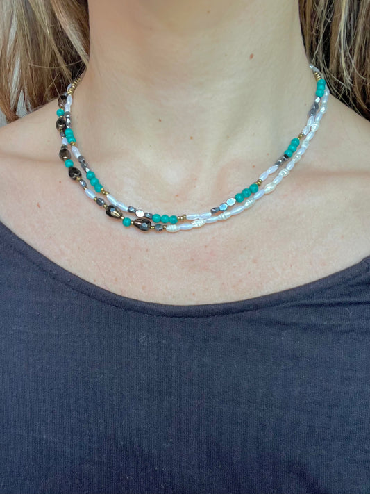 I'll Be There For You Double Layer Choker Necklace Bestie Set (Set of 2)
