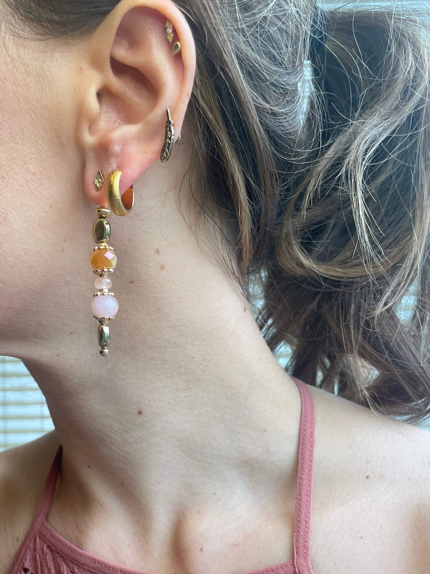 Pink Moon - Statement Earring Jackets