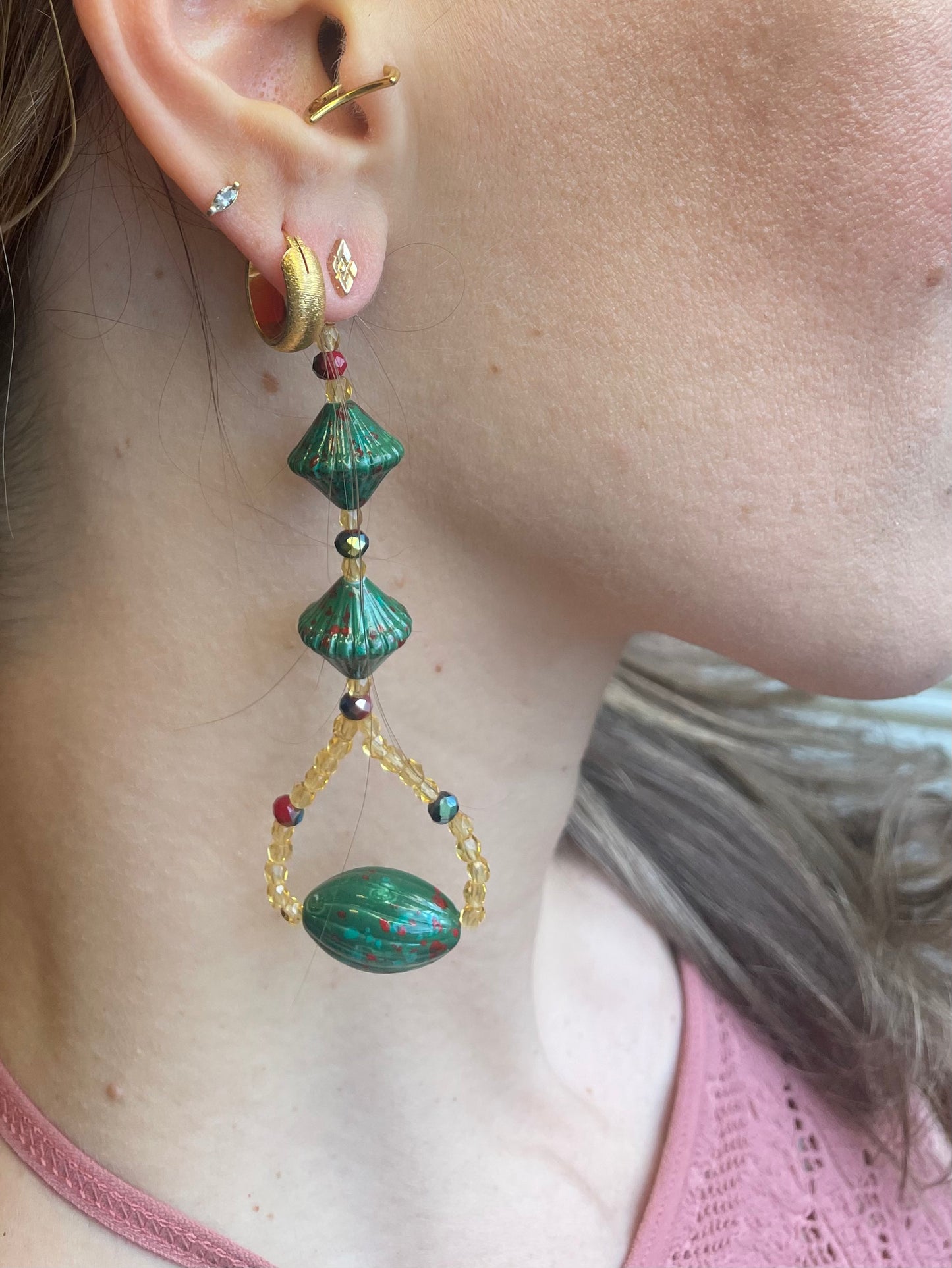 Green Tambourine - Statement Earring Jackets