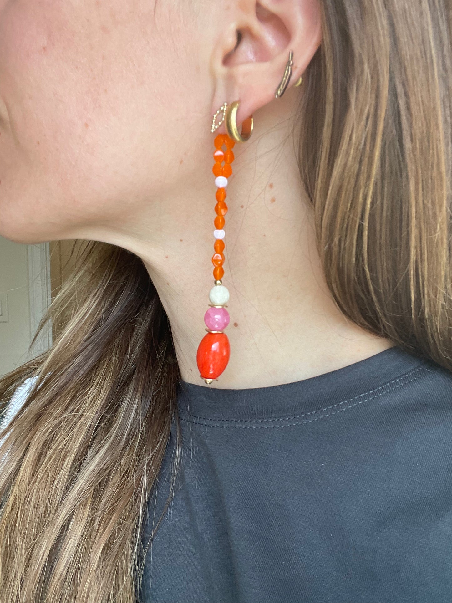 Sweet Peach Georgia Wine Statement Earring Jackets