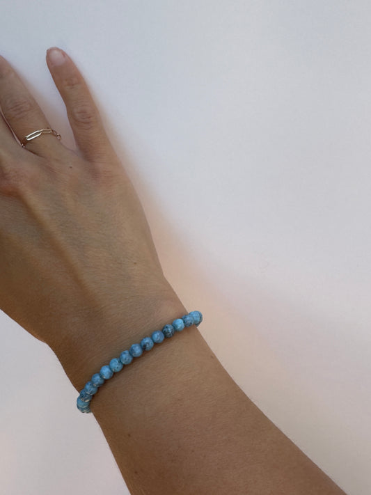"Ocean Eyes" Upcycled Beaded Stretch Bracelet