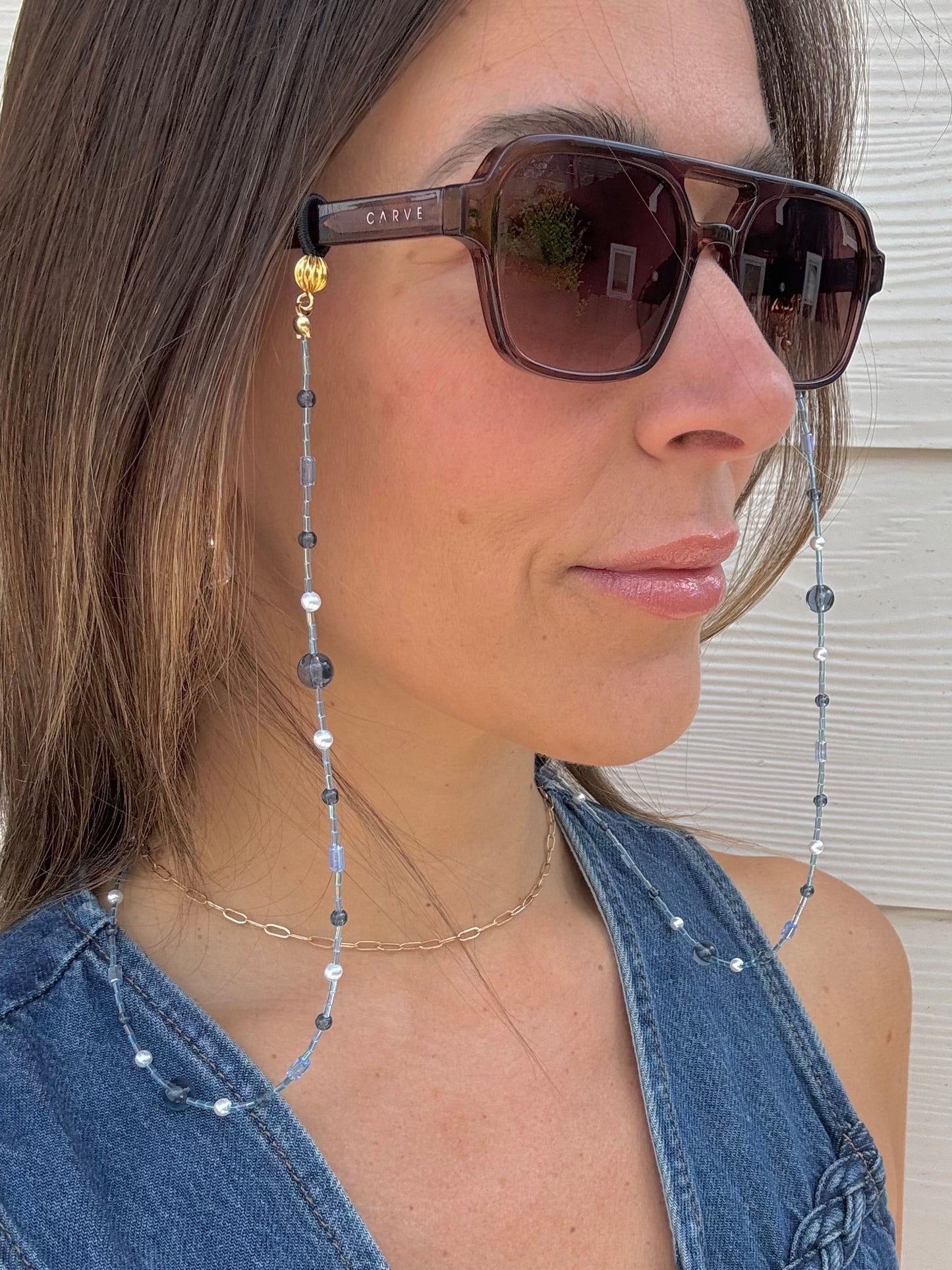 “Pale Blue Dot” Sunglasses Chain (Upcycled)