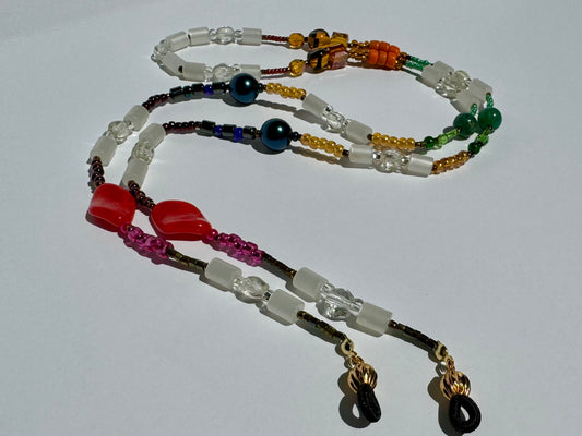 "Groove Is in the Heart" Upcycled Beaded Sunglasses Chain 32" (1/1)