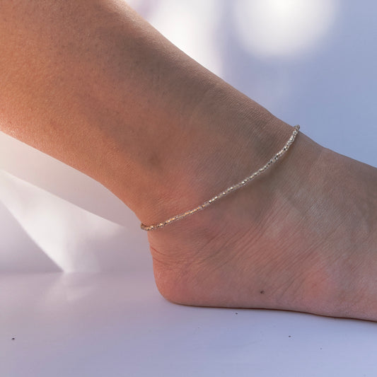 "Stardust of a Song" Upcycled Beaded Ankle Bracelet