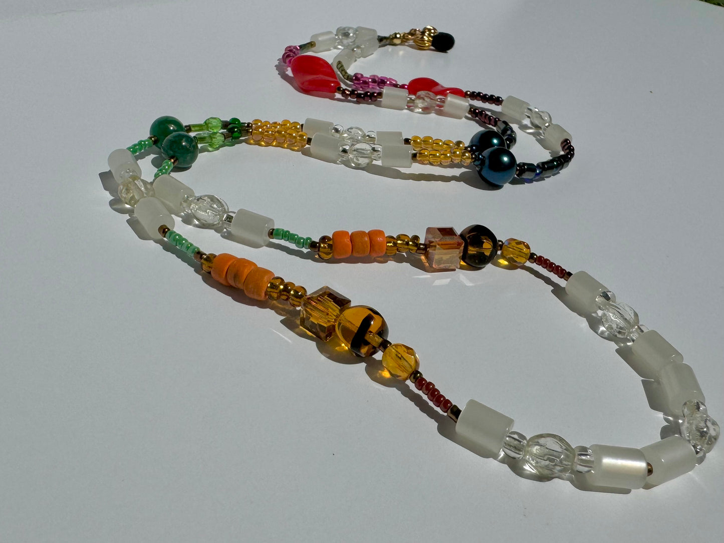 "Groove Is in the Heart" Upcycled Beaded Sunglasses Chain 32" (1/1)