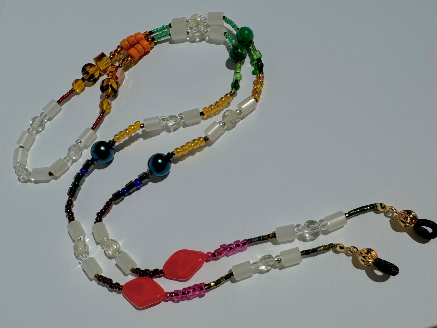 "Groove Is in the Heart" Upcycled Beaded Sunglasses Chain 32" (1/1)