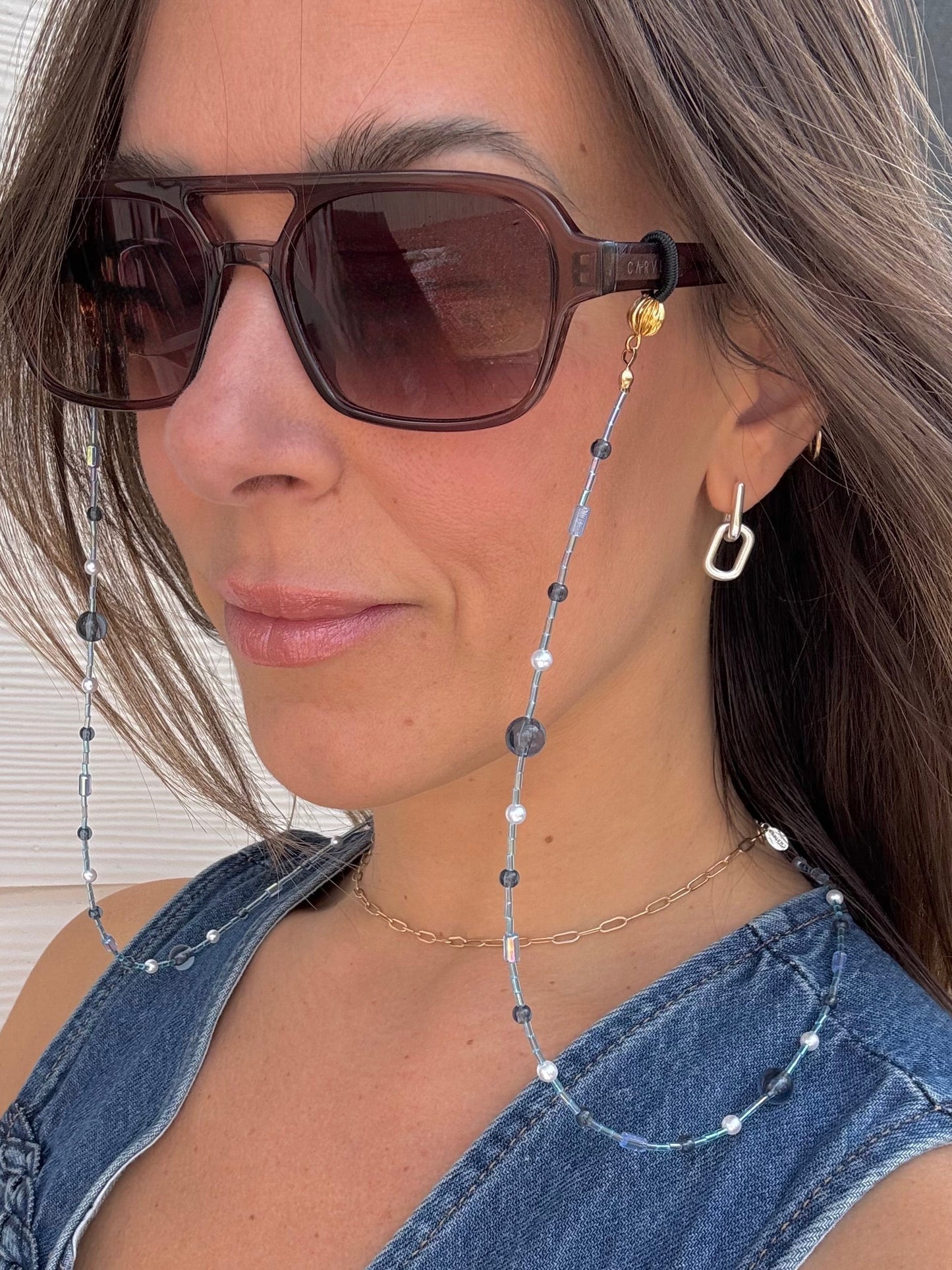 “Pale Blue Dot” Sunglasses Chain (Upcycled)