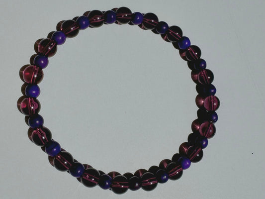 "Violet Hill" Upcycled Beaded Stretch Bracelet