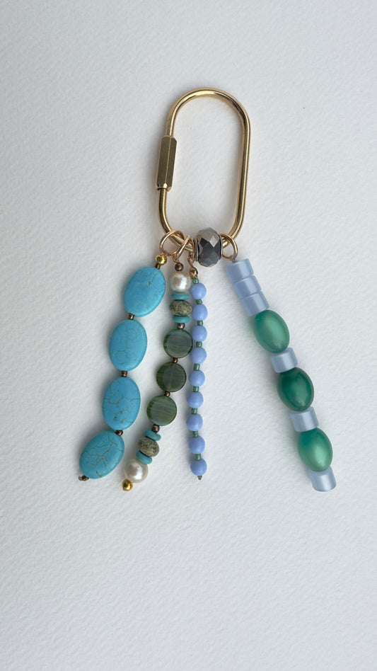 "Jackie Blue" Upcycled Bag Charm