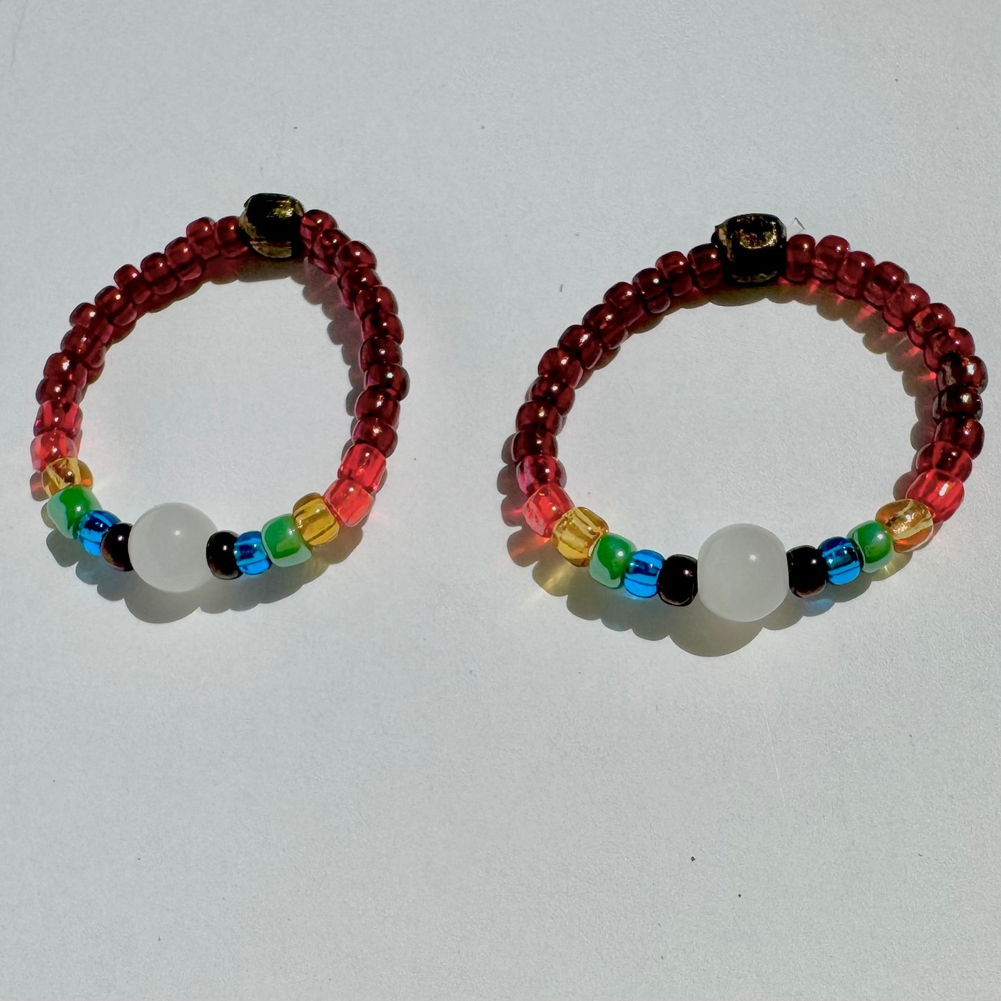 "Real Love" Matching Beaded Stretch Rings (Set of 2)