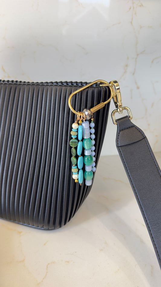 "Jackie Blue" Upcycled Bag Charm