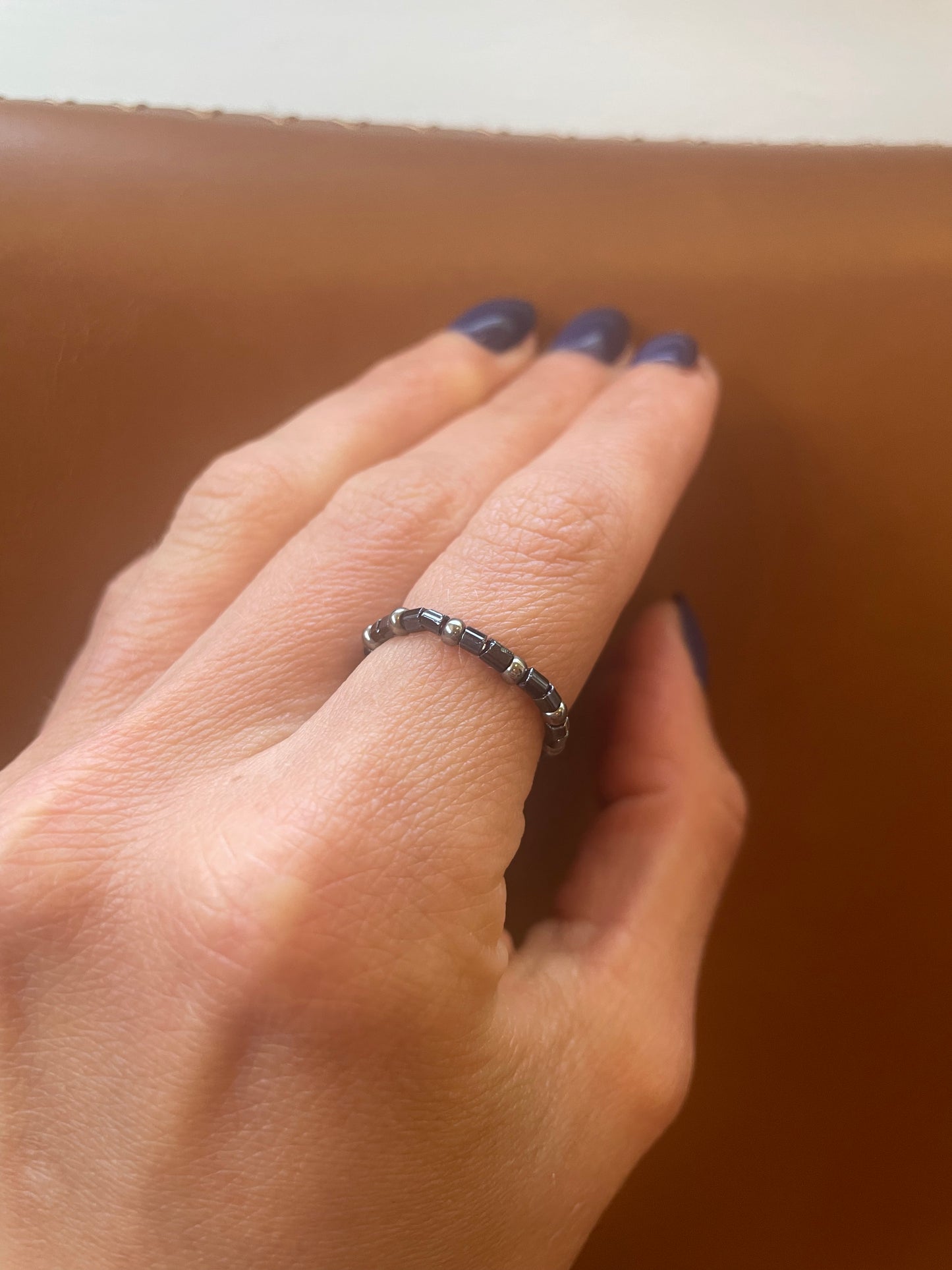 Lay All Your Love On Me Beaded Stretch Ring