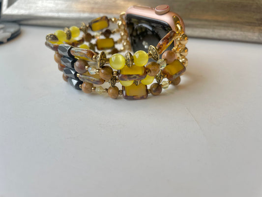 Time Is On My Side Beaded Apple Watch Band