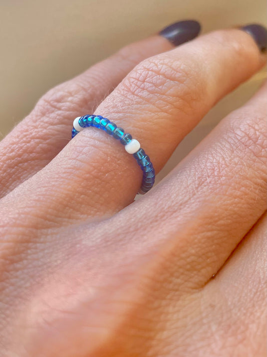 SOS Beaded Stretch Ring