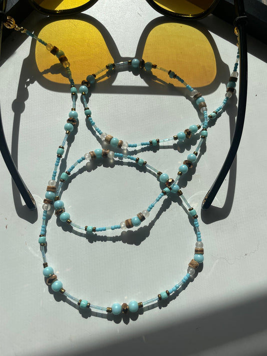 For You Blue Sunglasses Chain