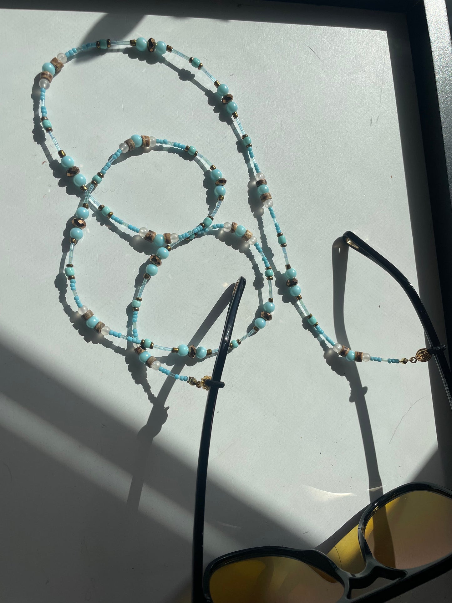 For You Blue Sunglasses Chain